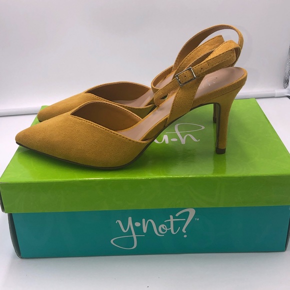 Y•NOT? MARY JANE NEW MUSTARD HEELS - Picture 2 of 5